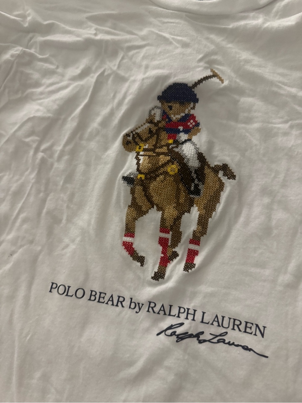 Ralph Lauren White Polo Bear Graphic Tee Size Large - Picture 3 of 4